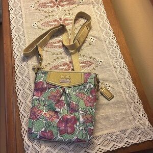 Coach canvas and leather cross body bag